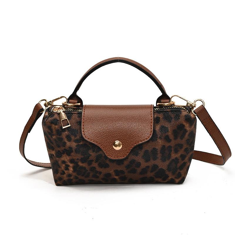 Chic Style Korean Leopard Print Color Block Small Handbag For Women Ideal For Fashion Winter