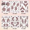 Henna Tattoo Stickers, Red Brown Waterproof Lace Temporary Tattoos, Indian Mehndi Body Art for Hands Feet, Festival Makeup