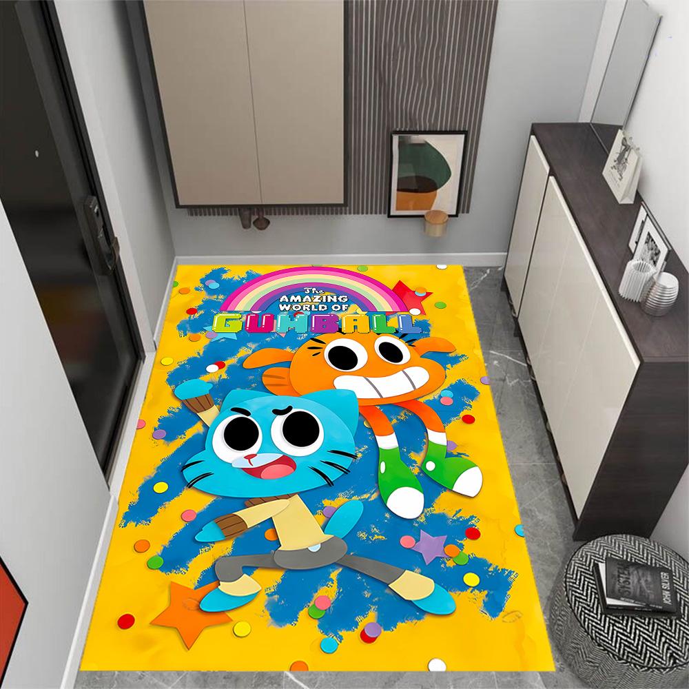 The Smurfs: Blue World Themed Anti-Slip Rugs - Polyester Home Decor, Suitable for Bedrooms, Living Rooms, Doorways, Studios, and Decorations