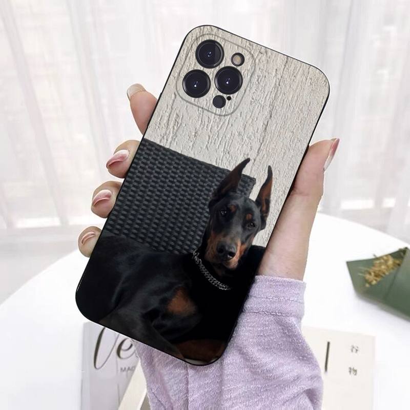 Zwierzę Jamnik Doberman pies Etui na telefon Silikonowe Miękkie Do iPhone 14 13 12 11 Pro Mini XS MAX 8 7 6 Plus X 2020 XR Shell