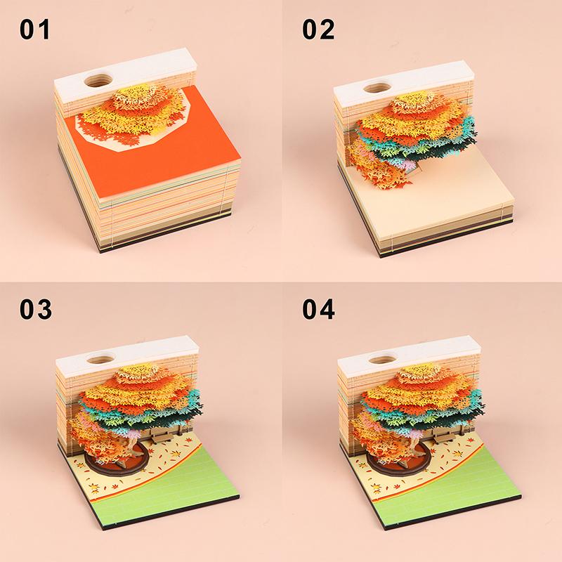 Časový kalendář 2026 Stolní kalendář s LED světlem 3D odtrhávací kalendář Papírové řezbářské umění Poznámkový blok Dárek Vánoce