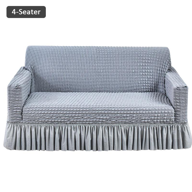 

1PC Seersucker Sofa CoverS Living Room Solid Color Stretch Sofa Slipcover Thick Anti-dirty Home Cushion Cover Home Decorative 1pc Single set(90-140cm)