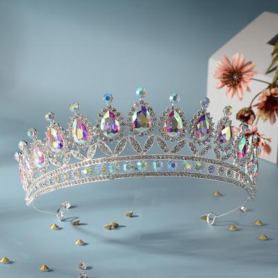 Baroque Medieval Bride Wedding Dress Crown Alloy Rhinestone Jewelry Headdress Hair Accessories