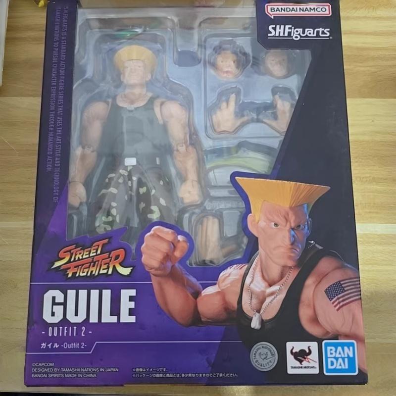 SHF Street Fighter Action Figure Official Ryu Chun‑Li Guile Outfit 2 Collectible Anime Model Toys Desktop Ornament Gifts