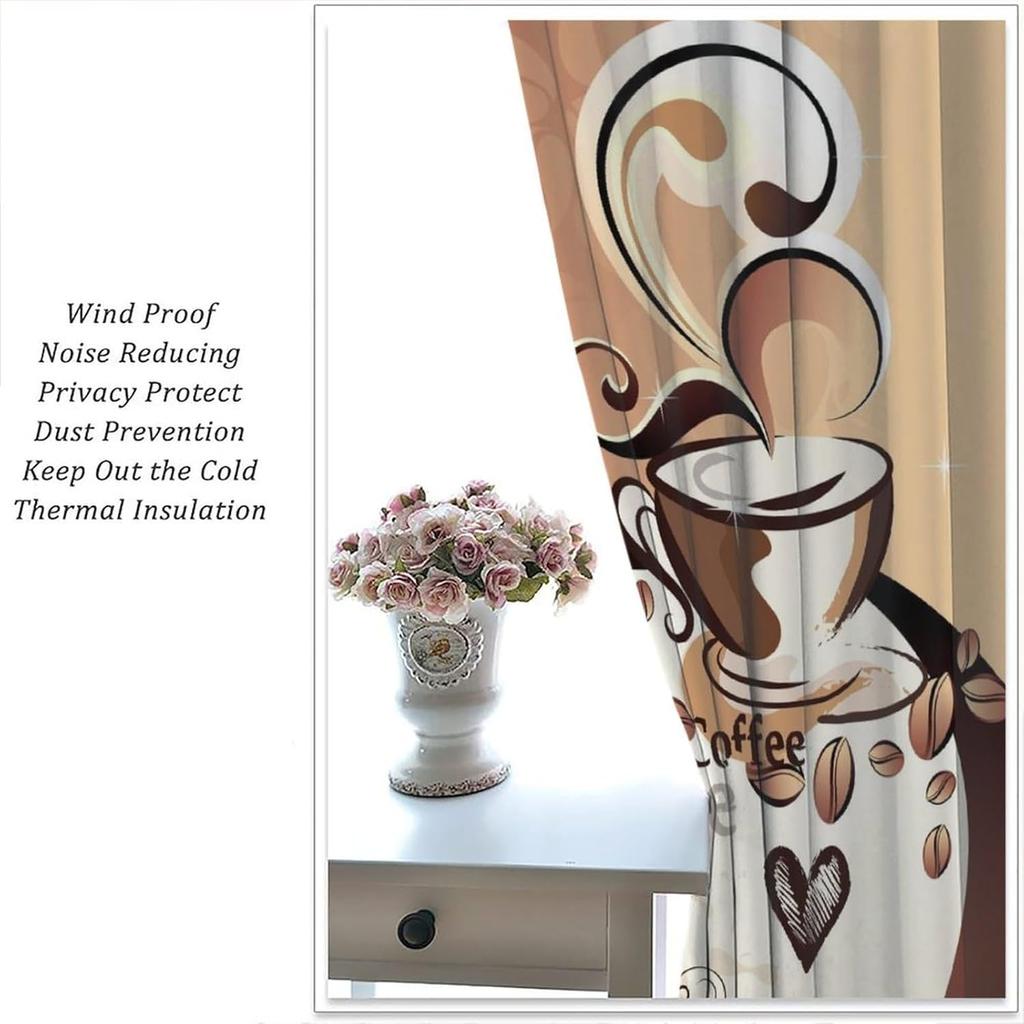 Chef Window Curtains, Fat Funny Cook Theme Curtains For Bedroom & Living Room, Red Black Buffalo Check Plaid Kitchen Drape