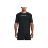 Under Armour Rush Smartform Rainbow Stripe Decorative Training T-Shirt Men Tops Black 1377153-001