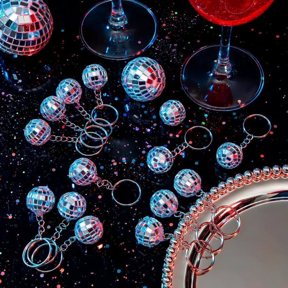 12pcs Disco Ball Keychain Disco Ball Keychains Bulk Disco Ball Key Chain Party Favors for Party Supplies Decorations Mirror Ball Keychain Pendant