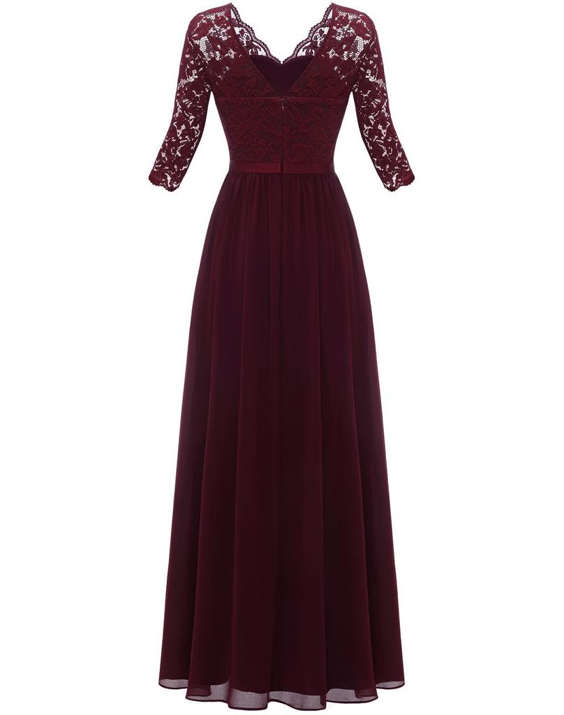 Elegant Lace Splicing Long Evening Dress for an Impressive Look