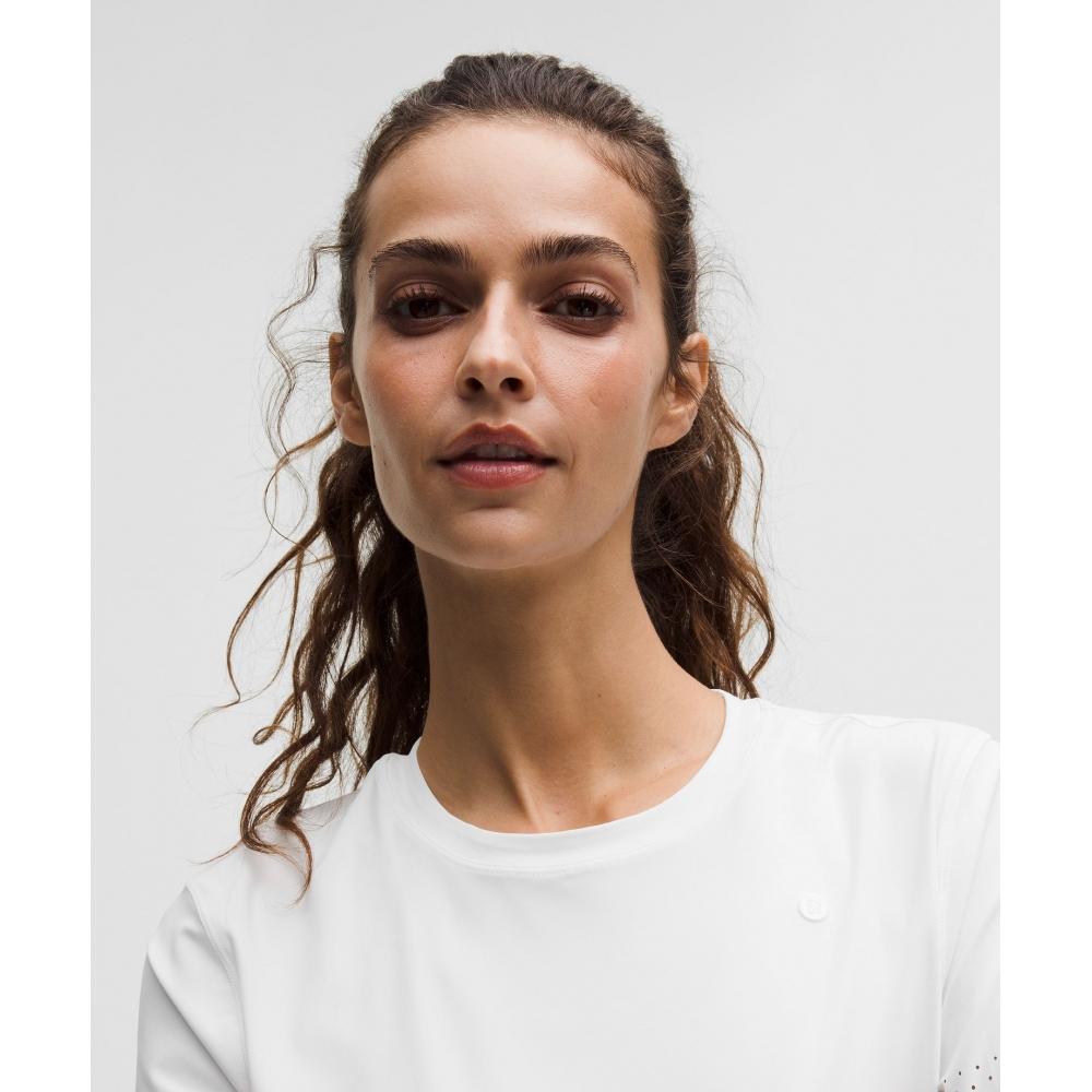 Lululemon Women S Ventilated Short Sleeve tenniS Shirt White