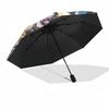 1pc Chibi Characters Outdoor Umbrella - Automatic Opening/Closing, Portable 3-Fold Design, 8-Bone Iron Frame - Perfect Gift for Fans, Travelers,