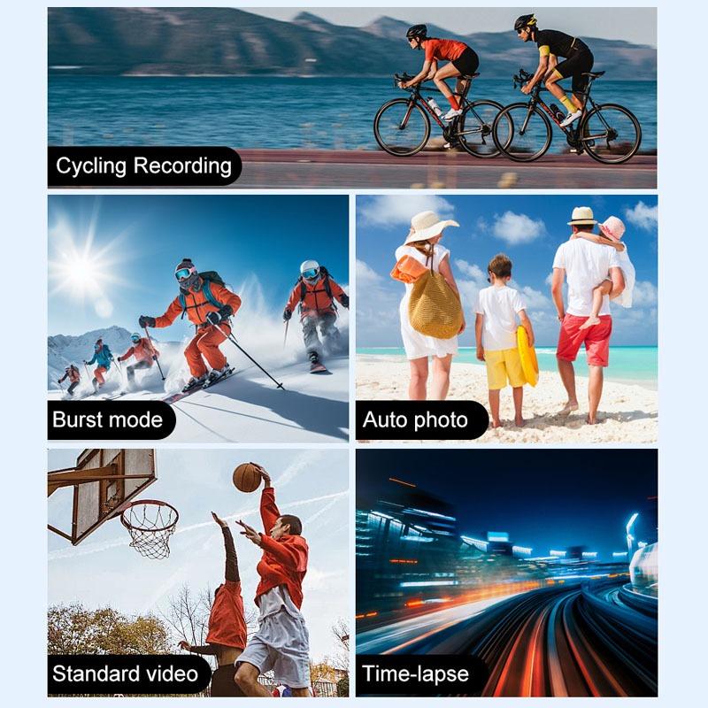 4K Ultra HD Action Camera with WiFi 30M Waterproof Sport Camera 2.0" Screen 900mAh Battery for Outdoor Cycling Diving Vlog