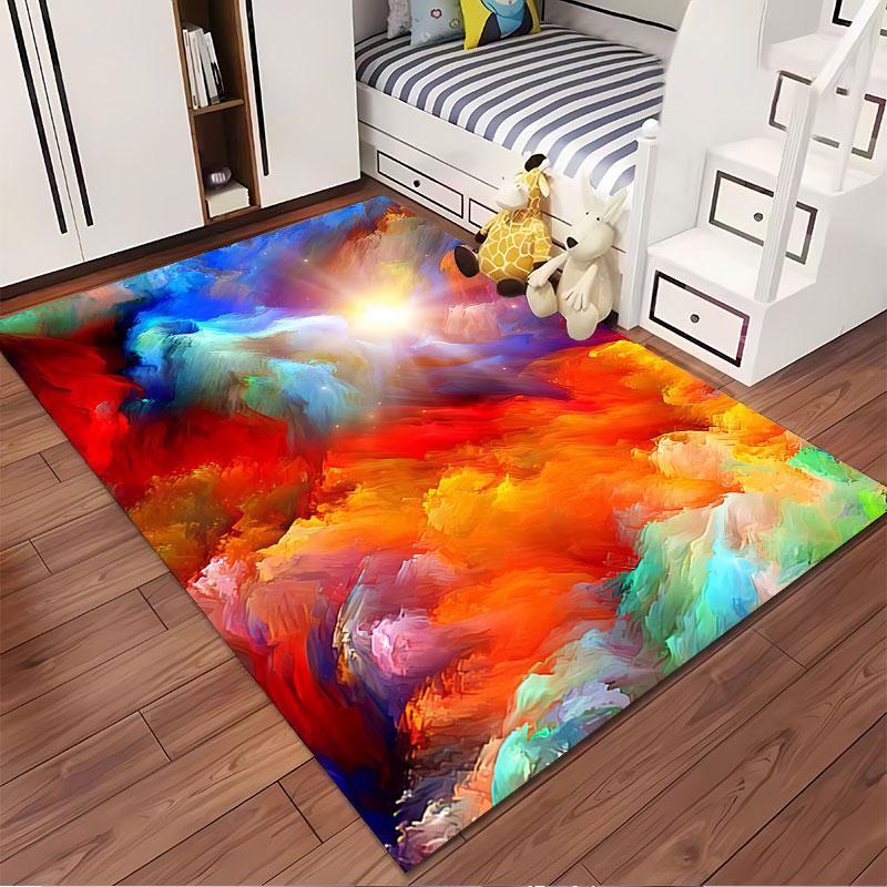 Abstract Colorful Cloud Art suitable as a non-slip mat for the living room or bedroom sofa