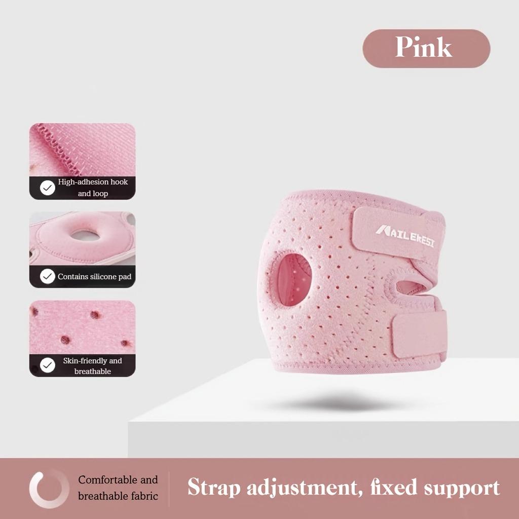 Orthèse de coude réglable avec absorption des chocs en silicone et sangle de soutien respirante pour le tennis, le basketball et autres sports rose