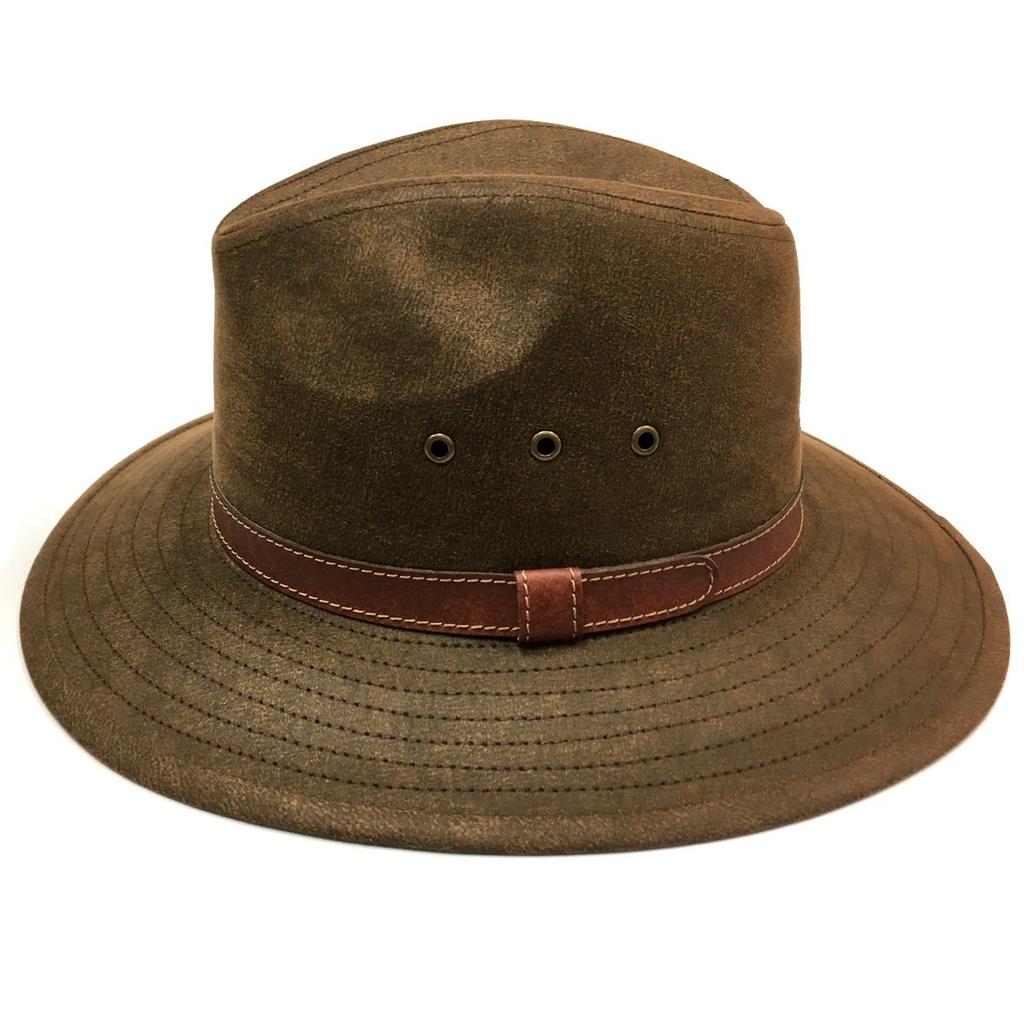 Sunglobe UV Protection Hat Canvas Cowboy Vintage 58cm (Men's) - Hat, Brown, Size