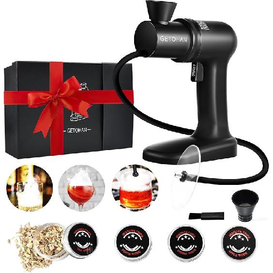 Набор для копчения коктейлей, Коптильный пистолет для напитков и еды, Старомодный набор для копчения, Насыщение коктейлей, виски, бурбона с крышкой-диском и древесной щепой, Подарки