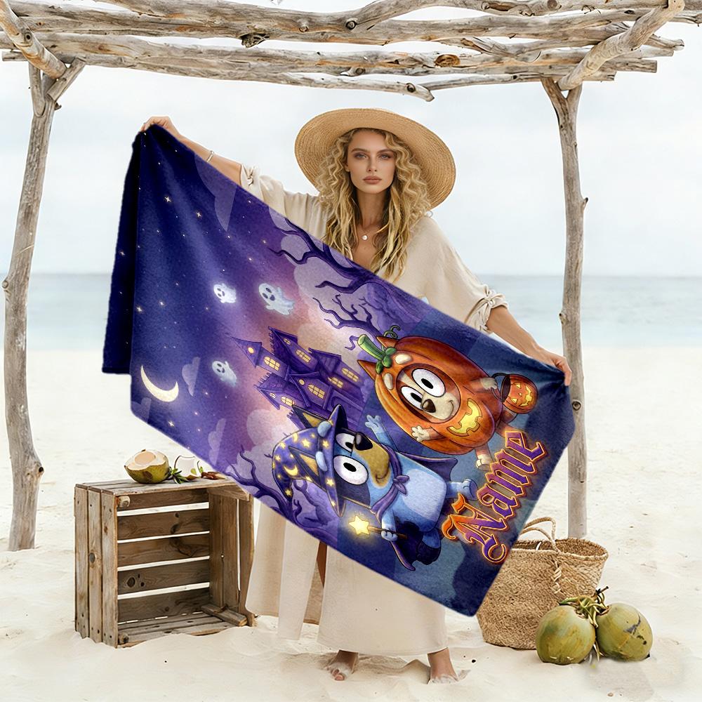 Halloween Party Invitation Customize Your Name Beach Towel High Absorbency & Quick-Dry Suitable for Sports Travel Swimming Yoga Bathroom Beach And Poo