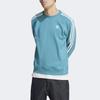 Adidas Originals Trefoil Three-Stripe Colorblock Logo Crew Neck Sweatshirt Men Tops Blue II5762