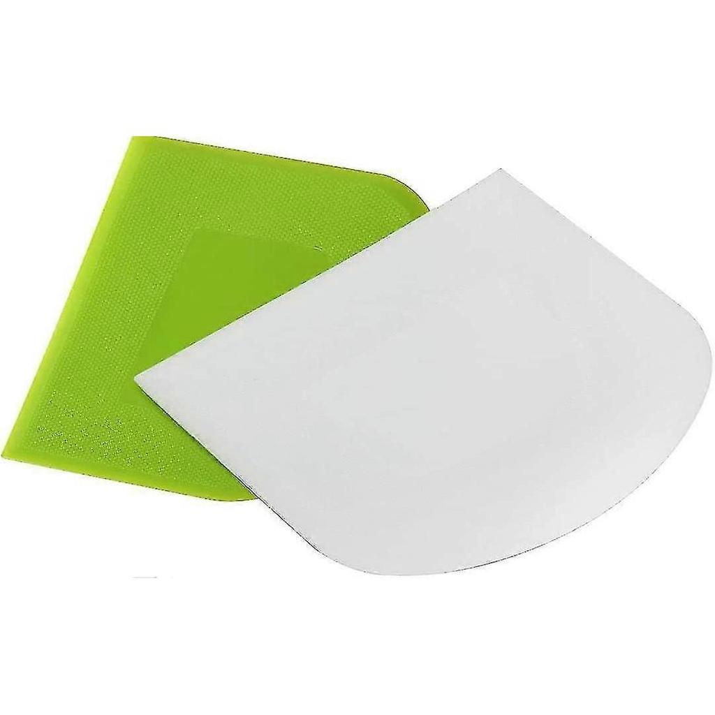2 Piece Dough Scraper Bowl Scraper Bread Cream Cake Pizza Cutter Bench Scraper, Food Safety Flexible Plastic Multi-function Kitchen Tool