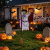 Premium Halloween Decoration Materials Animated Witch Decoration, Sound Activated Lighted Haunted House Prop, Hanging Ornament Creepy Flying