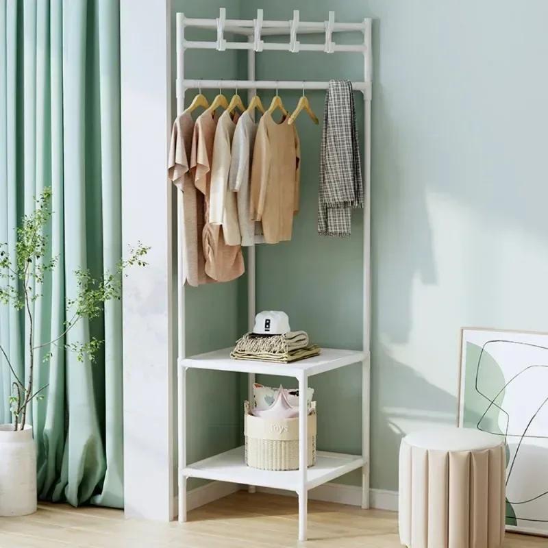 Bedrooms Corner Clothes Rack Multi-Layer Nightstand Clothes Coat Racks Simple Household Bedroom Floor Standing Hangers Shelve