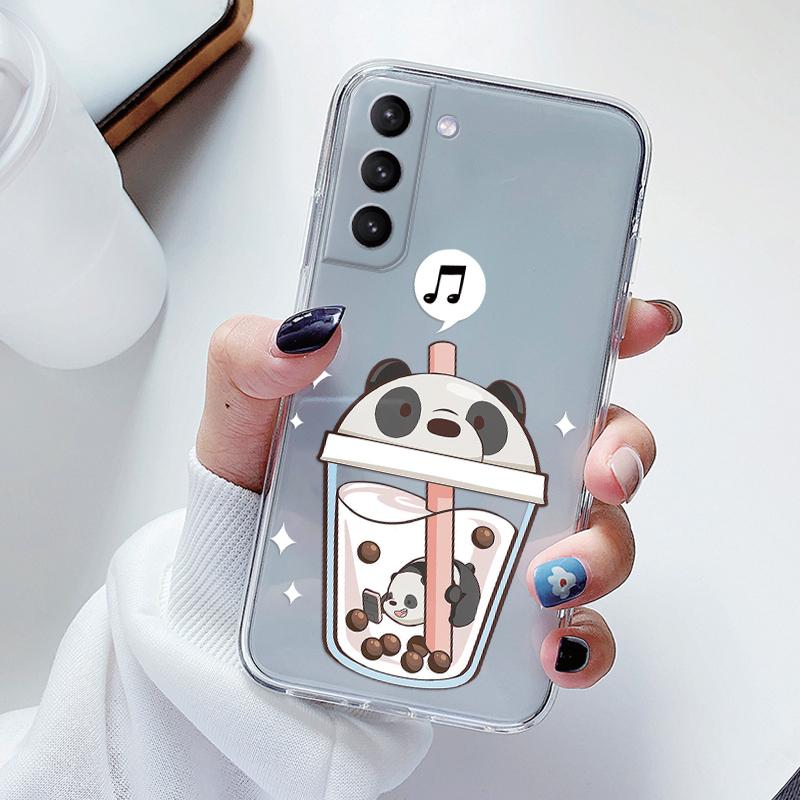 Transparent Case For Samsung Galaxy S23 S 23 Ultra S23 Plus Cover Cartoon Flowers Soft TPU Shockproof Funda For Samsung S24+ Bag