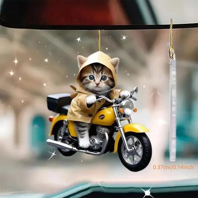 Acrylic 2D Cute Car Cat And Dog Decoration Cat Shaped Ornaments Decoration Pendant Car Hanging Z3E7