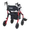 2-in-1 Rollator Gehhilfe & Transportstuhl für Senioren, Faltbarer Rollender Gehwagen Rollstuhl, Leichte Aluminium Mobilitäts-Gehhilfe mit Vollgummi