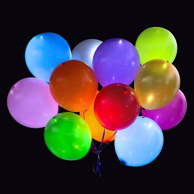 5pcs Latex Light Up Balloons With Led Lights Flashing Balloons For Birthday Wedding Celebration