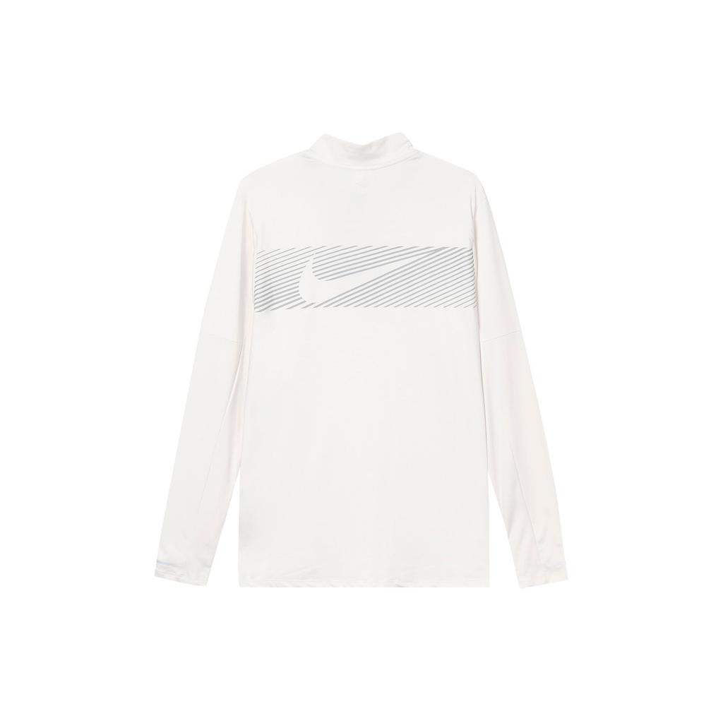 Nike T-shirt de course à manches longues à col montant et demi-zip à séchage rapide pour homme Blanc FB8557-030