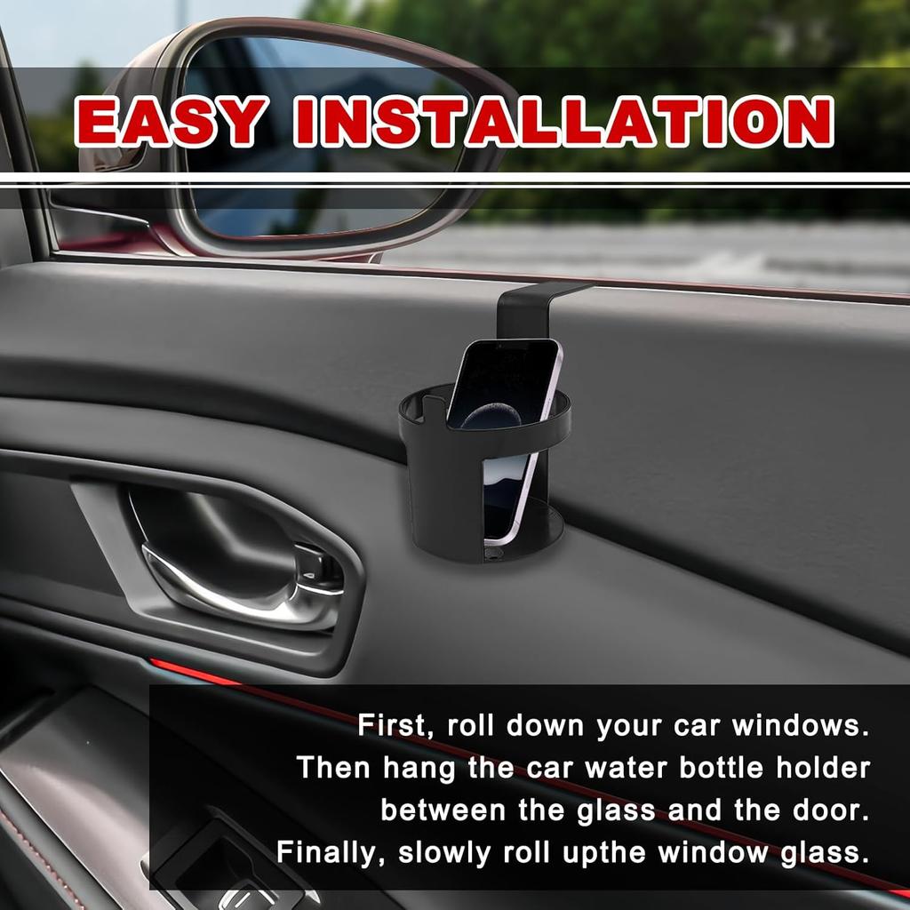 2 PCS Black Cup Holder,Waterproof And Durable,Portable Multifunction,Fit Most Size Mugs,Cup Holders That Fit Most Cars,Car Storage Cup