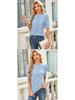 European American Women's Summer Lace Puff Sleeve Top TK2026