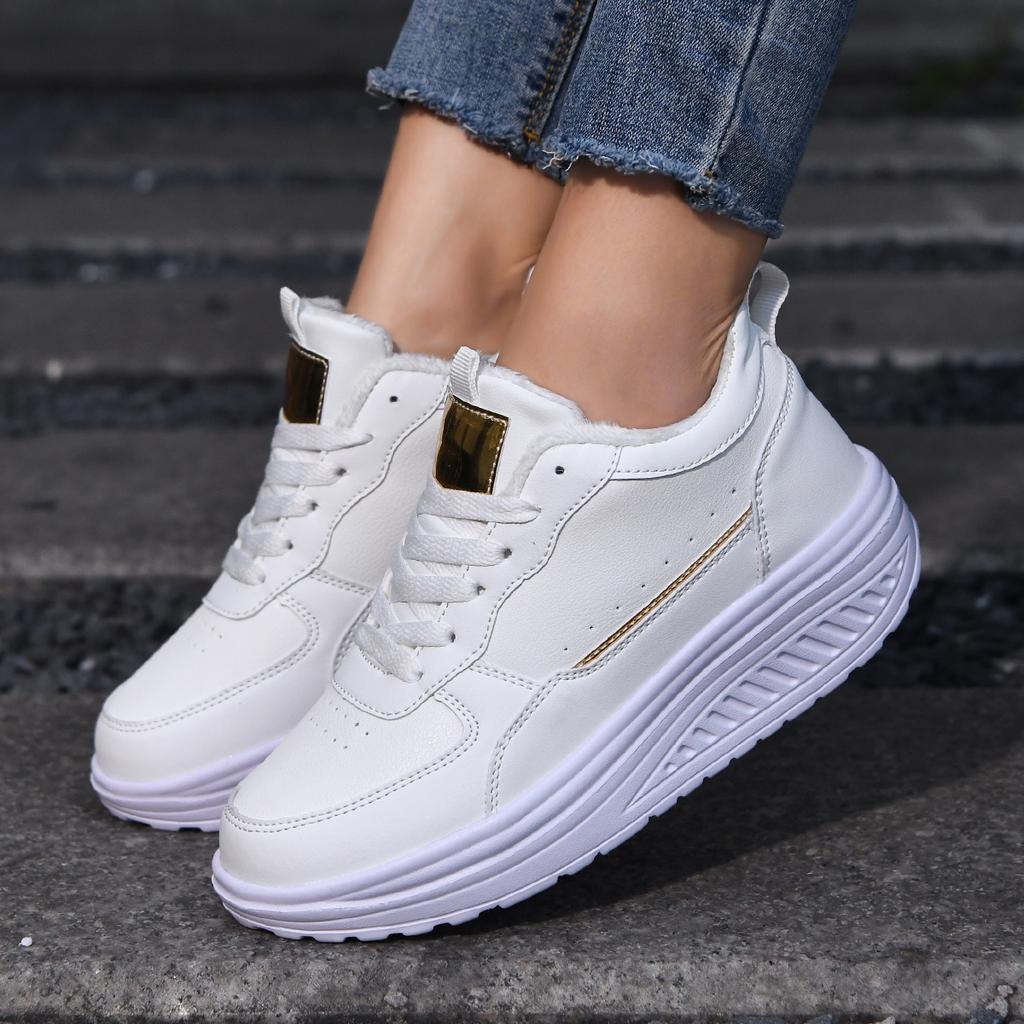 TUINANLE Women's High Top Cotton Sports Boots Winter Thick Warm Velvet Lining Sneakers Plush Shoes