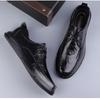 Men's Premium Cowhide Leather Lace-Up Business Shoes - Comfortable, Breathable, Non-Slip, Casual, for Middle-Aged