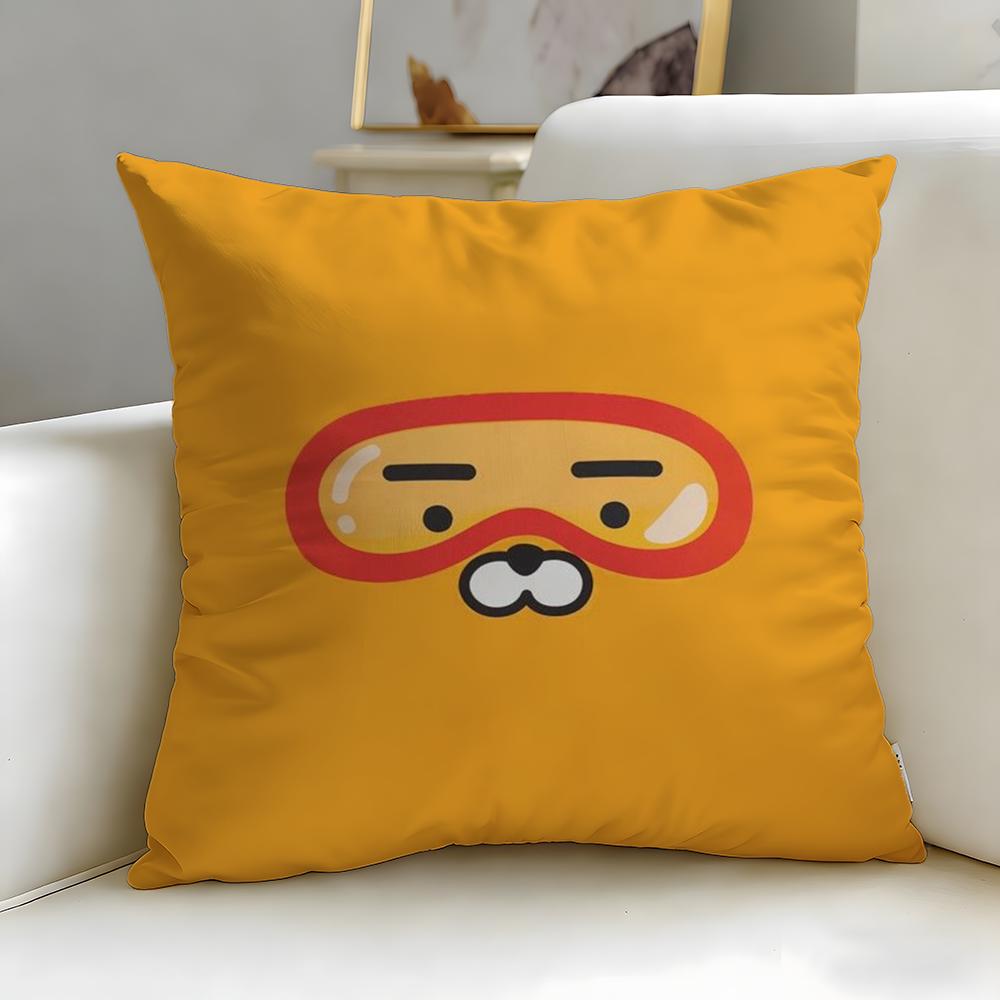 popular cartoon brand Kakao Friends Cushion Cover Soft  EasyWash Pillow Case  Versatile for Couch Bed Travel and Office