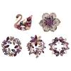 Rhinestone Wreath Brooch Artificial Gemstones Swan Lapel Pin Retro Elegant Brooch Pin for Women Coat Shirt Dress