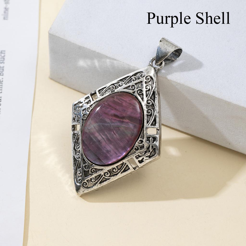 1Pc, Reiki Healing Crystal Pendants Charms, Elegant Rhombus Natural Gemstone Pendant Necklace - Unique Handmade Jewellery, DIY Gifts for Women Men
