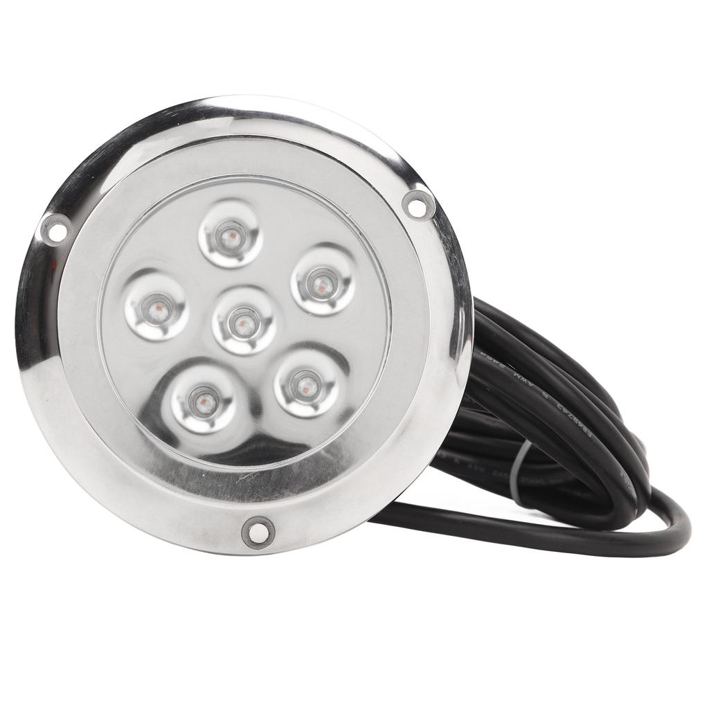 12V 24V Yacht Underwater Light 316 Stainless Steel 100 degrees Lighting Angle IP68 Waterproof 6 LED Chips Seawater Tail Dome Swimming Pool Lamp