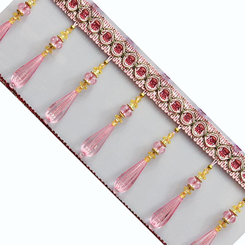 1M Gardinkvastar Kristallpärlats Spetsfrans DIY Gardinsömnad Trim Kvastkant Band Kläddekorationstillbehör Ny