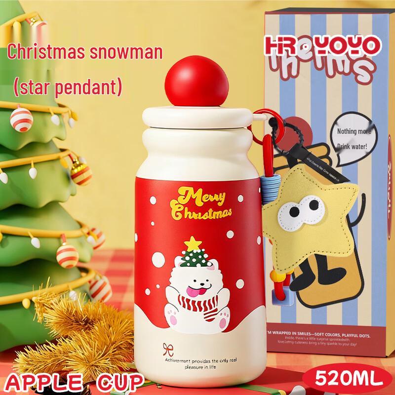 Christmas Snowman Insulated Stainless Steel Straw Cup