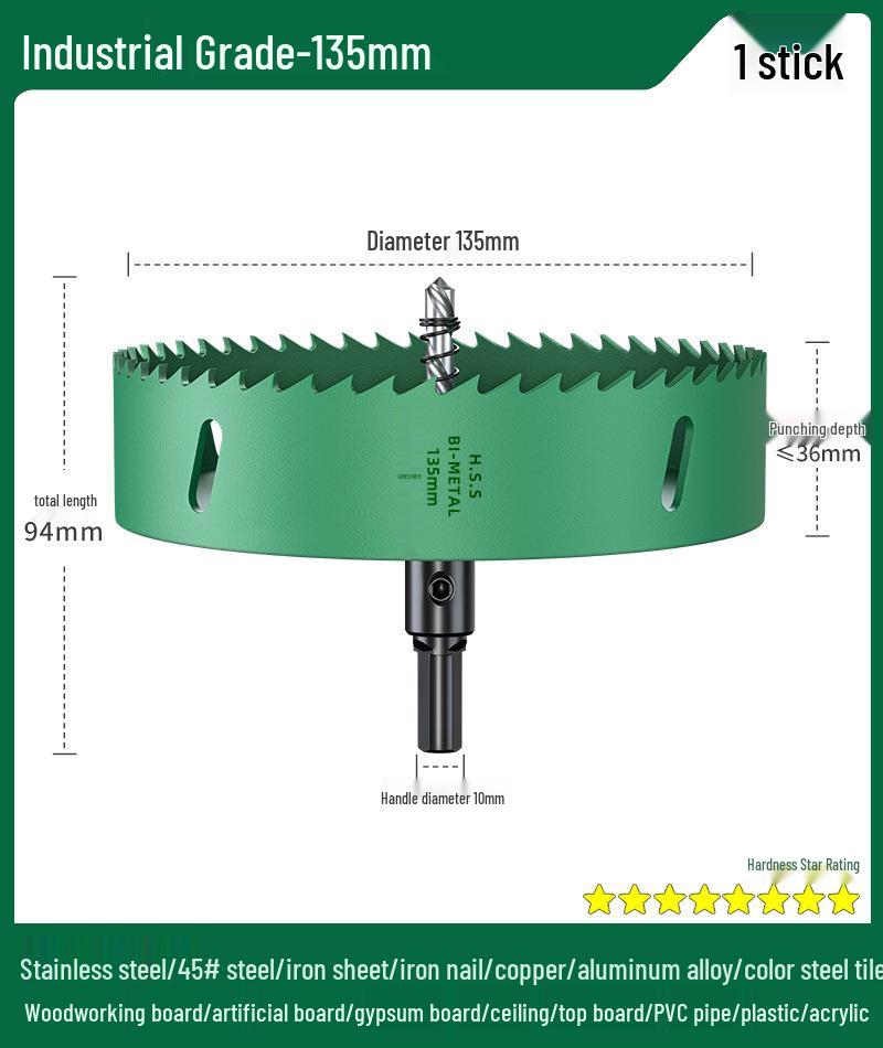 Green Forest Hole Saw Drill Bit for Metal, Wood, Plastic, and Gypsum Board