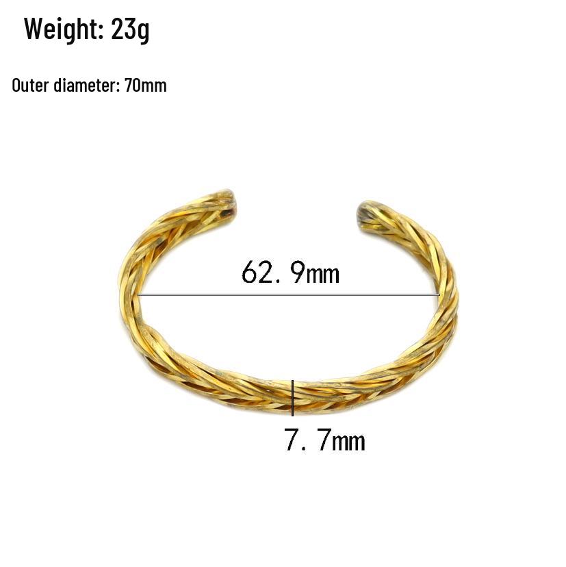 Trendy Square Bar Copper Wire Woven Bracelet - Wide Braided Niche Jewelry for Women