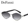 Personalized Rhombus Small Frame Sunglasses Women Fashion Polygonal Metal Frame Sunglasses Luxury Brand Punk Shades Eyewear