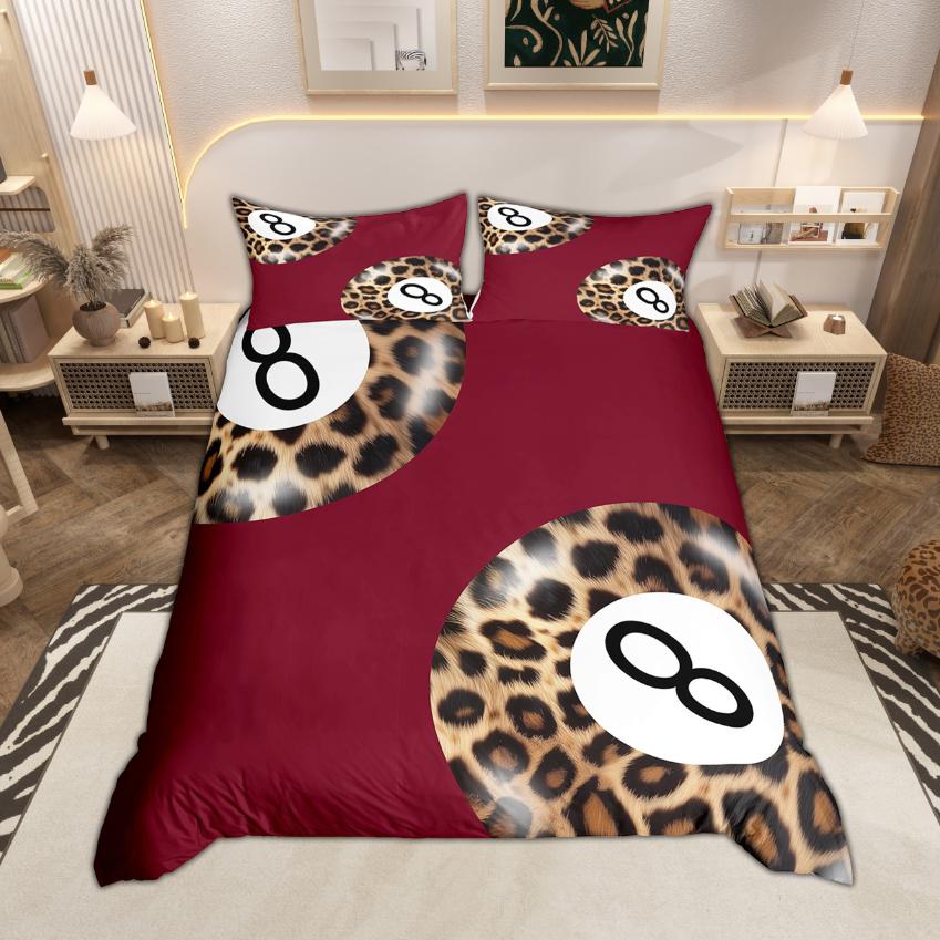 Homewish Brown Cheetah Print Duvet Cover Set Chic Leopard Printed Quilt Cover Set Jungle Animal Theme Bedding Set