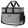 40L Picnic Cooler Bag with Zipper Closure, OXFORD Waterproof, EVA Foam Insulated, 2 Ice Packs, 47x28.5x30 Cm, Gray Black less