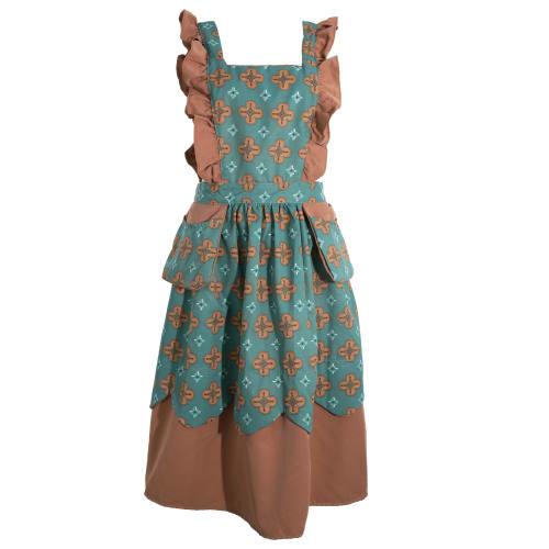 

NEAWEALY Floral Apron with Pockets, Stylish, Waterproof, and Cute, Green, for Home Use, Cooking Classes, and Nursery School Teachers