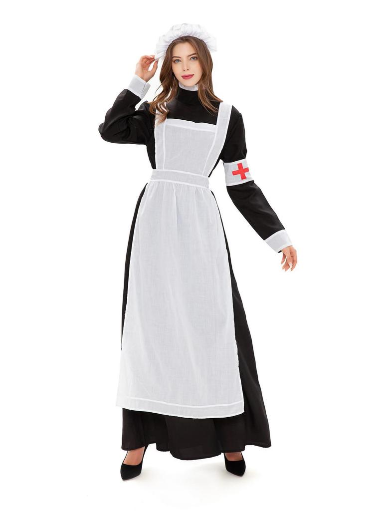 European and American Halloween Cosplay Red Cross Costume Set for Parties and Stage Performances