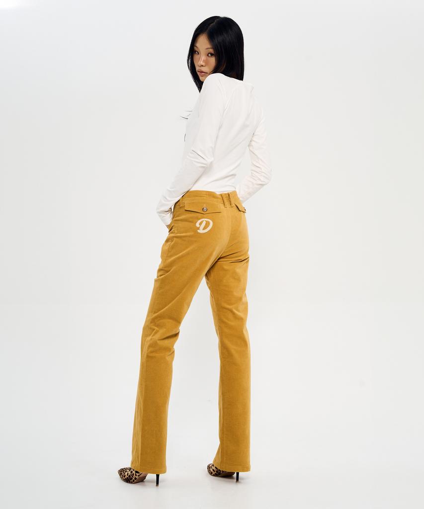 Woldeudillema Boucle Embroidery Boot-Cut Pants (Velvet Gold)