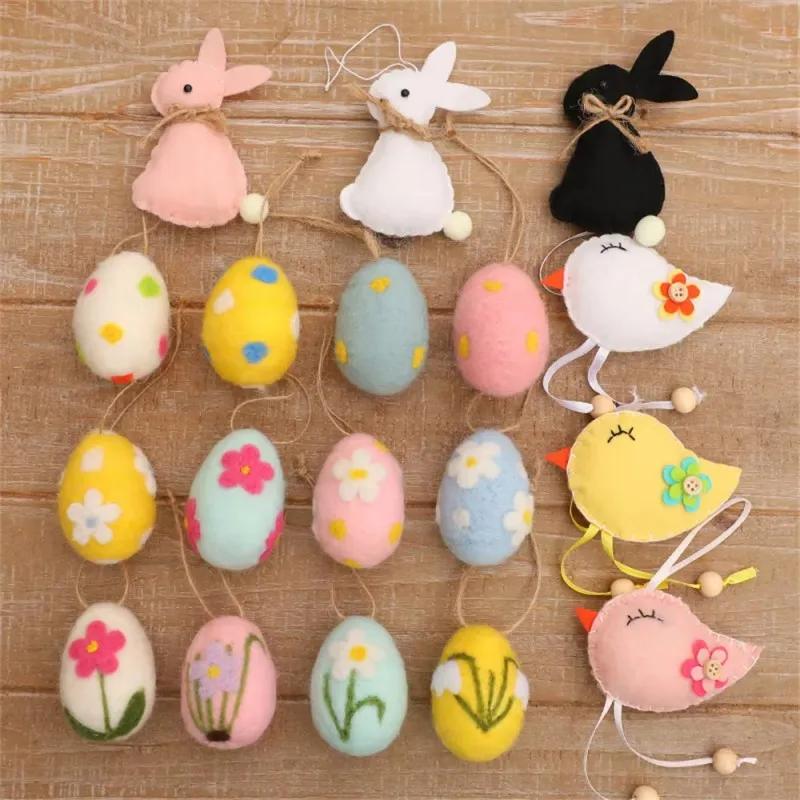 Diy Foam Eggs For Easter Painted Flowers Decorative Eggs Easter Simulation Egg Hanging Decoration