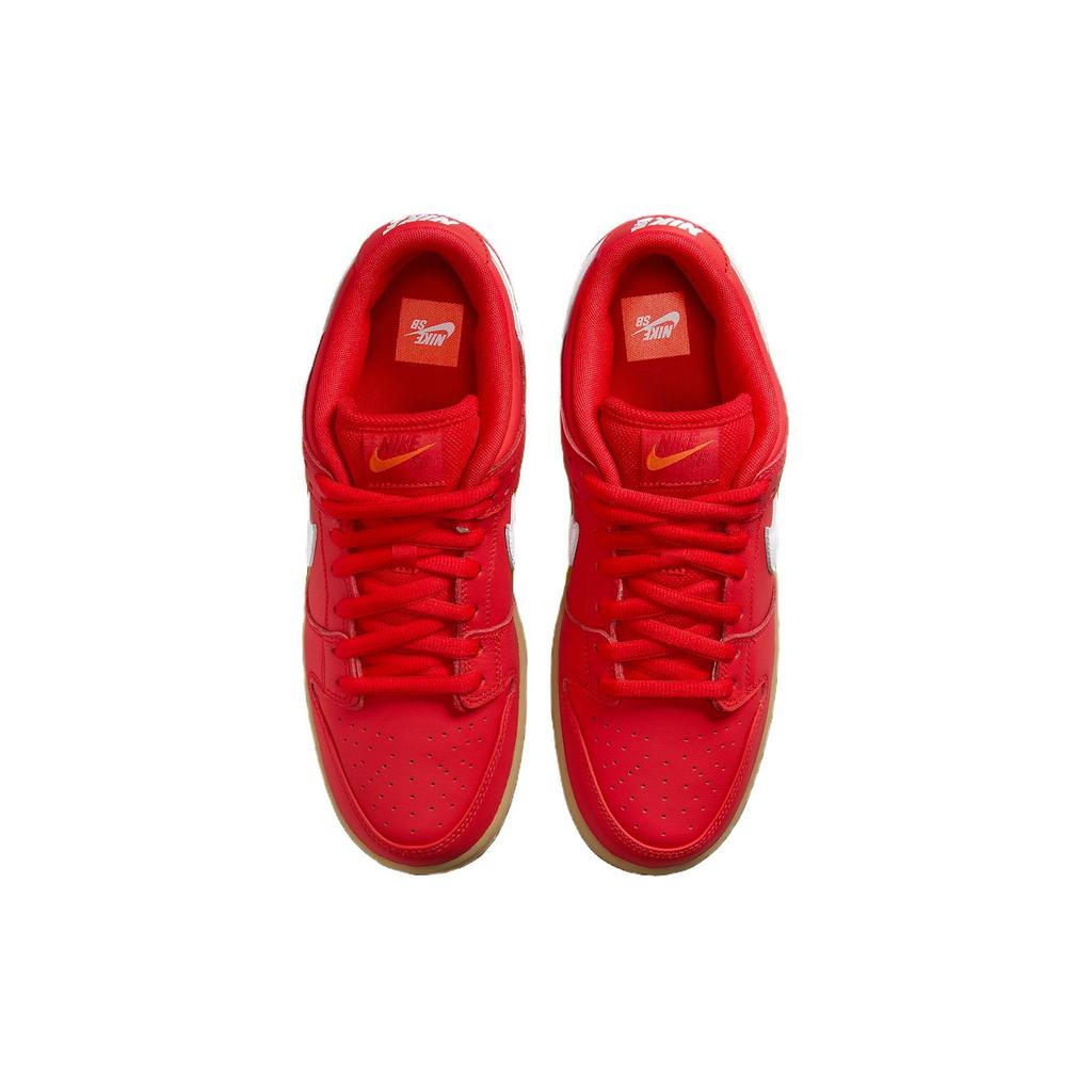 Nike Dunk Low Pro SB University Red Gum Unisex Sneakers White Gum-Light-Brown Gym-Red FJ1674-600