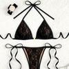 2026 Grenzüberschreitender Sexy Spitzen-Dreiecksbikini: Damen-Bikini-Dreiteiler mit Trägertop